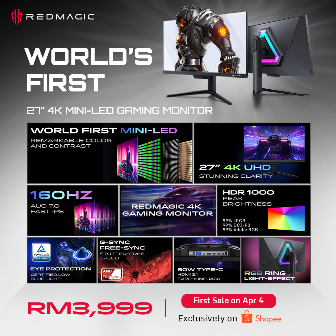 Monitor Gaming 4K Baharu RedMagic Dipasarkan Di Malaysia Berharga RM ...